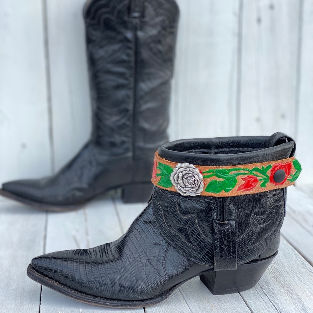 Size 8, Upcycled Justin boots, ankle boots